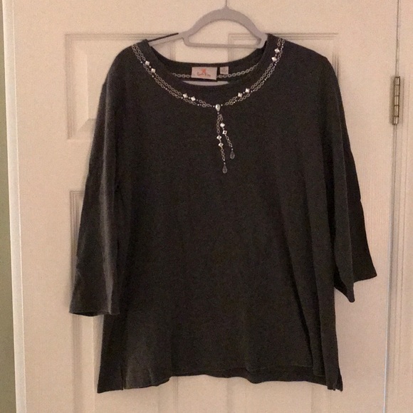 Quacker Factory Top XL Grey - Picture 1 of 4